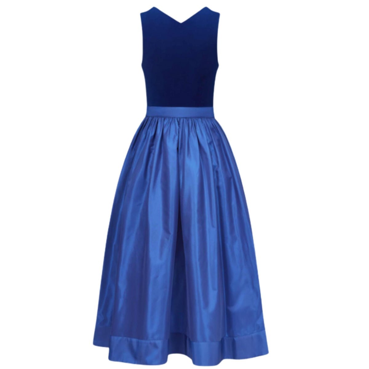 Dirndl Dress Royal Blue Velvet Sweetheart Sleeveless - Alpine Dirndl