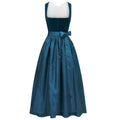 Dirndl Dress Teal Velvet Sweetheart Sleeveless - Alpine Dirndl