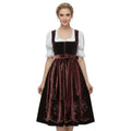 Dirndl Dress Wine Red Velvet Embroidered - Alpine Dirndl