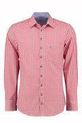 Fredericksburg Red Lederhosen Shirt for Men - Alpine Dirndl