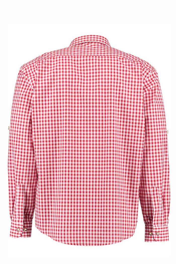 Fredericksburg Red Lederhosen Shirt for Men - Alpine Dirndl