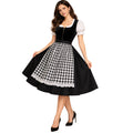 German Dirndl – Black Cotton & Plaid Lace Apron - Alpine Dirndl