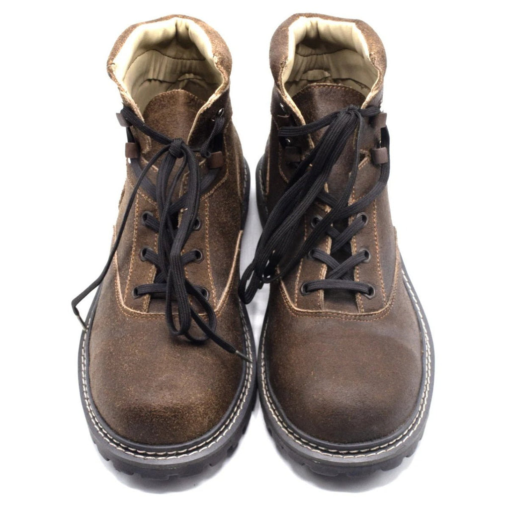 Lederhosen Boots Brown Suede Lace-Up - Alpine Dirndl