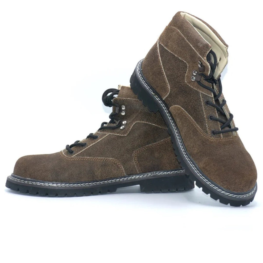 Lederhosen Boots Brown Suede Lace-Up - Alpine Dirndl