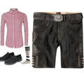 Lederhosen Outfit Set Black Suede Complete - Alpine Dirndl