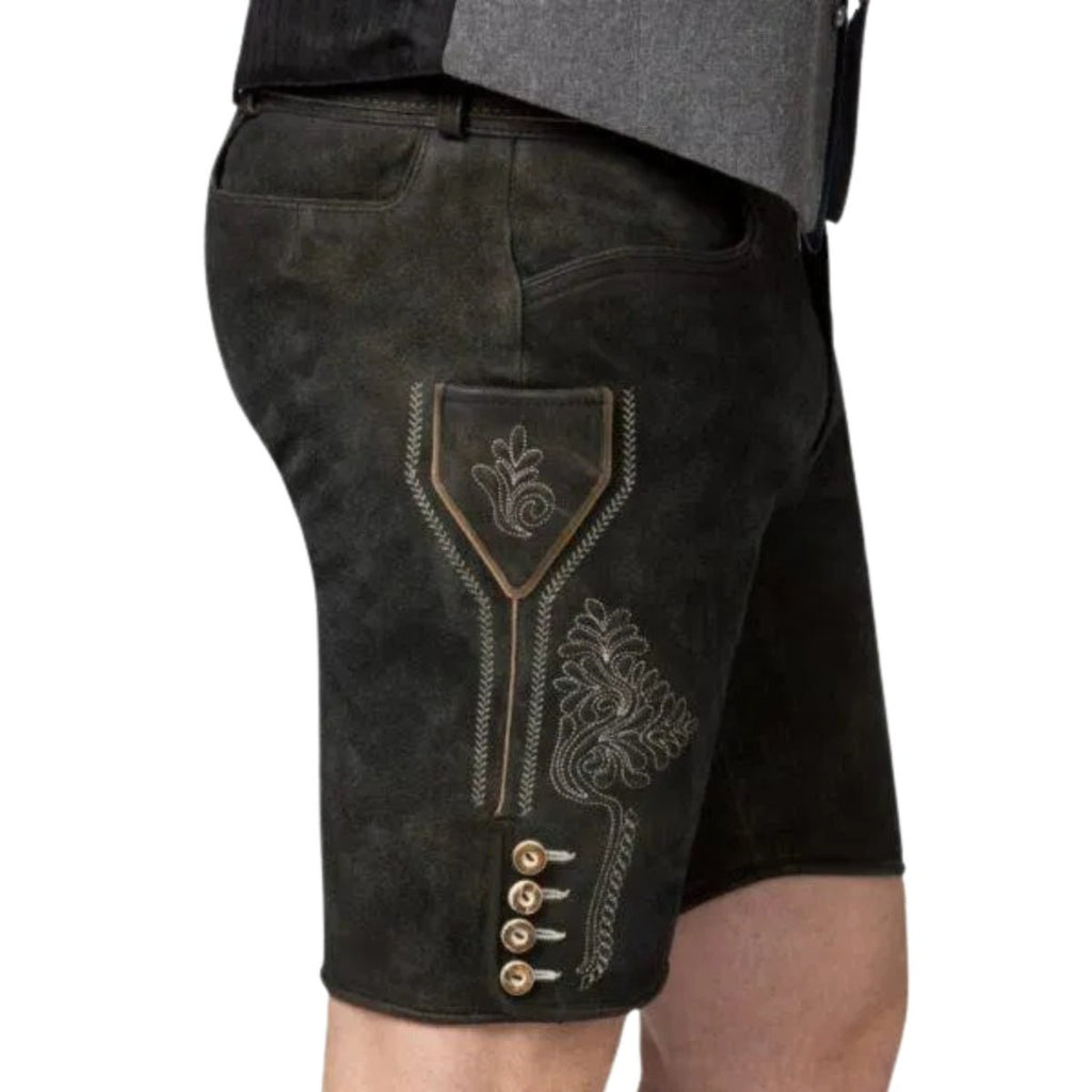 Lederhosen Outfit Set Black Suede Complete - Alpine Dirndl