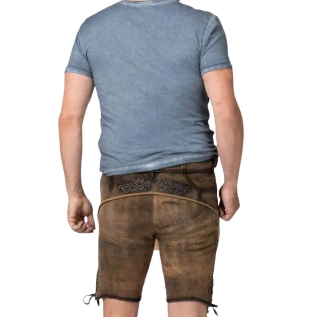 Lederhosen Outfit Set Brown Suede Complete - Alpine Dirndl