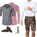 Lederhosen Outfit Set Brown Suede Shirt Choice - Alpine Dirndl