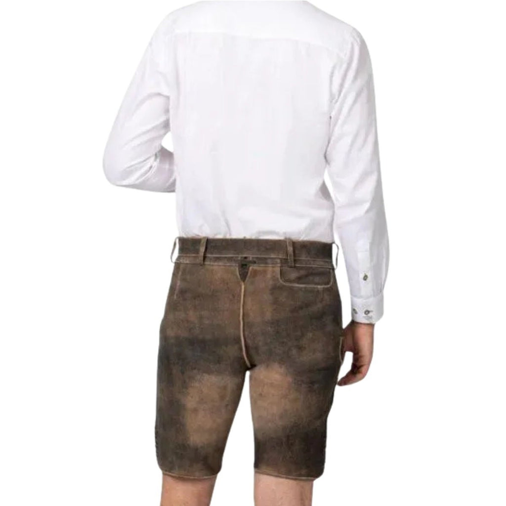 Lederhosen Outfit Set Brown Suede Shirt Choice - Alpine Dirndl