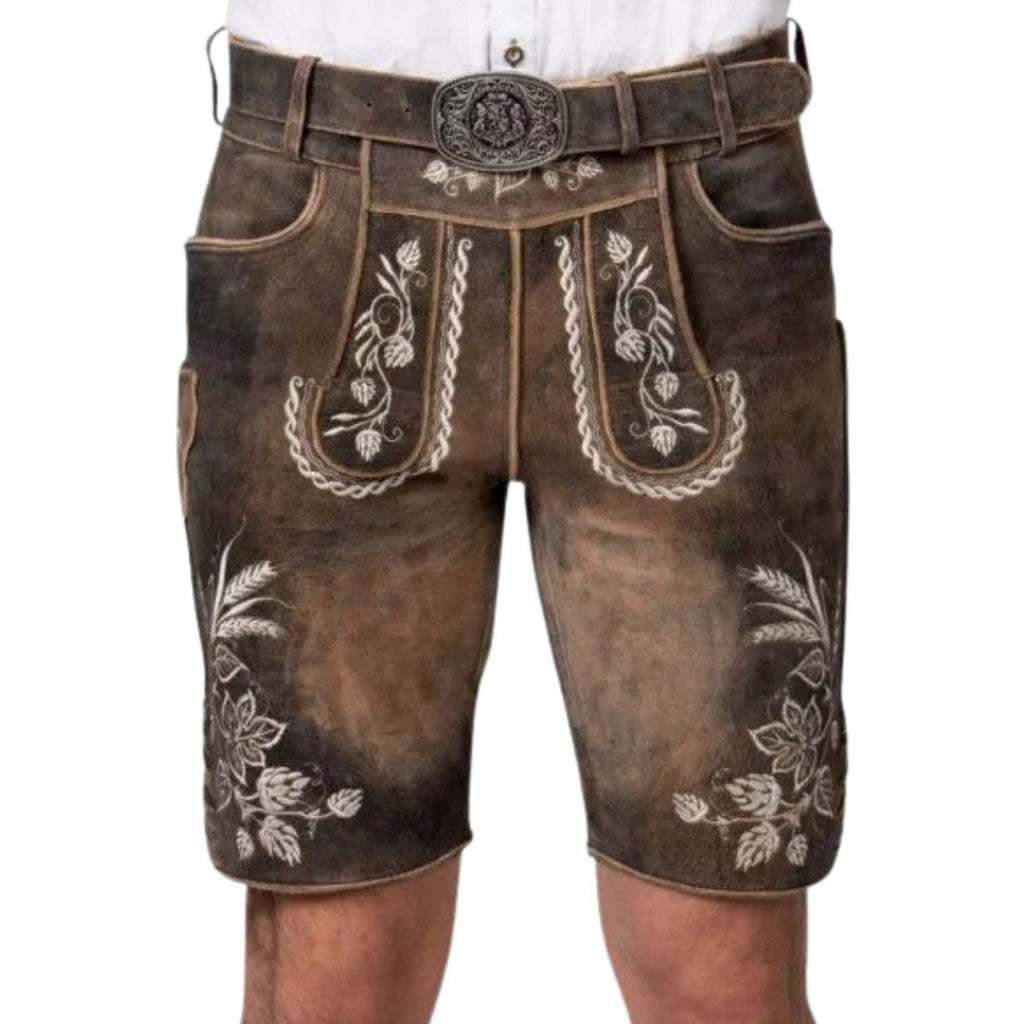 Lederhosen Outfit Set Brown Suede Shirt Choice - Alpine Dirndl
