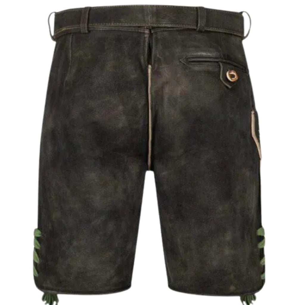 Lederhosen Outfit Set Green Embroidered Suede - Alpine Dirndl