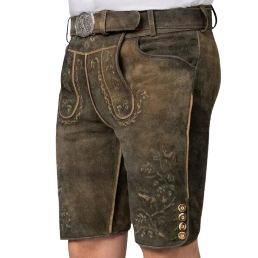 Lederhosen Outfit Set Olive Suede Complete - Alpine Dirndl