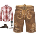 Lederhosen Outfit Set Tan Suede Complete - Alpine Dirndl