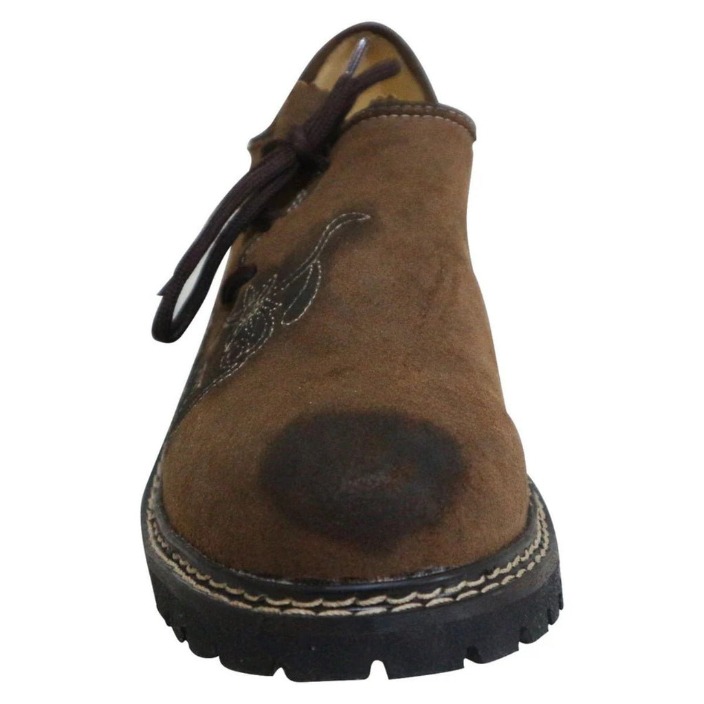 Lederhosen Shoes Embroidered Edelweiss Suede - Alpine Dirndl