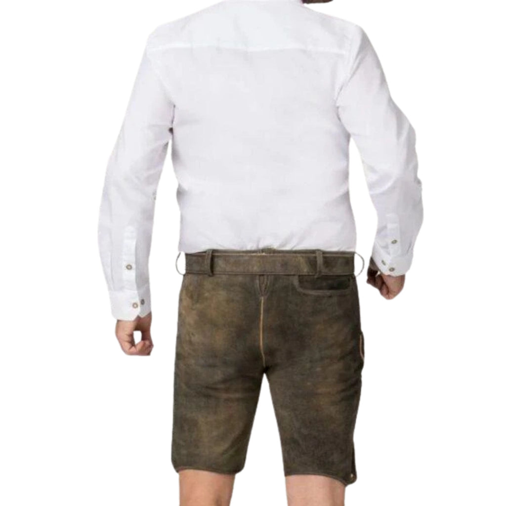 Men's Genuine Leather Lederhosen | Bavarian Shorts - Alpine Dirndl