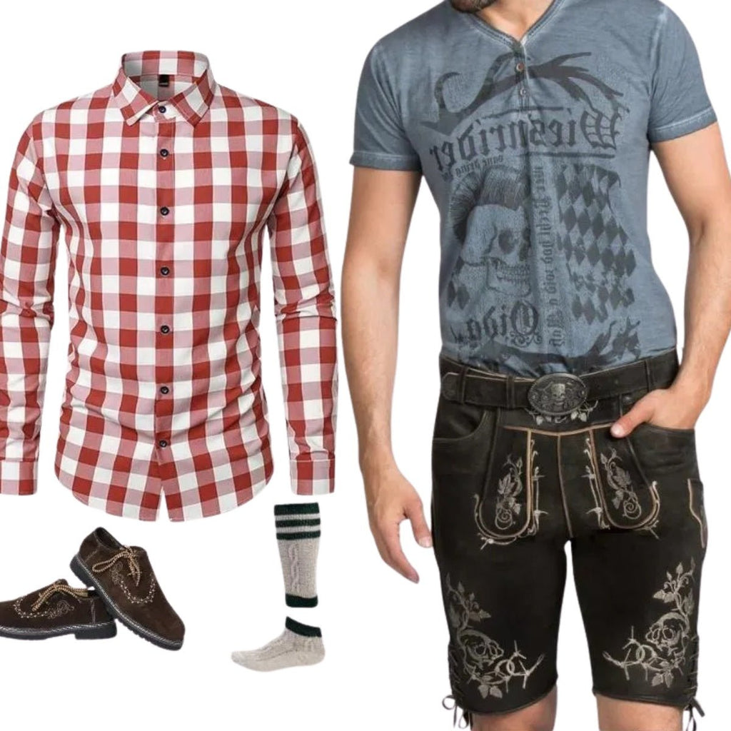 Men's Lederhosen Set Complete Outfit - Alpine Dirndl