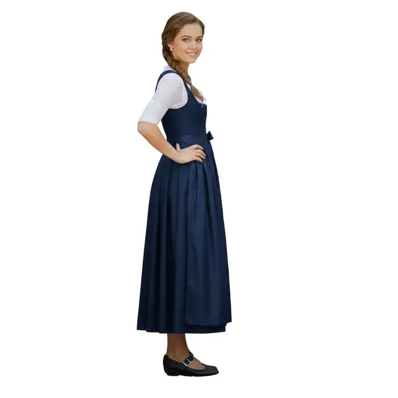 Navy Blue Cotton Dirndl Maxi – Authentic Bavarian Tracht 2026 - Alpine Dirndl