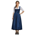 Navy Blue Cotton Dirndl Maxi – Authentic Bavarian Tracht 2026 - Alpine Dirndl