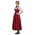Red Cotton Dirndl Maxi Dress – Authentic Bavarian Tracht 2026 - Alpine Dirndl