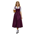 Plum Purple Cotton Dirndl Midi Dress – All-Purple Monochrome Bavarian Tracht for Oktoberfest 2026