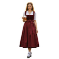 Wine Red Velvet Dirndl Dress with Velvet Trim – Luxurious Handmade Bavarian Tracht for Oktoberfest 2026 - Alpine Dirndl